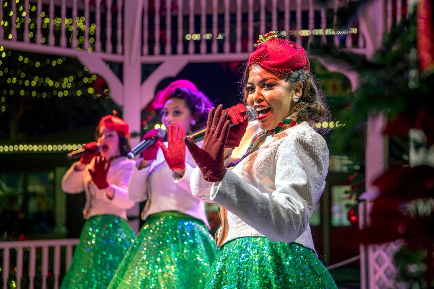 Three women singing