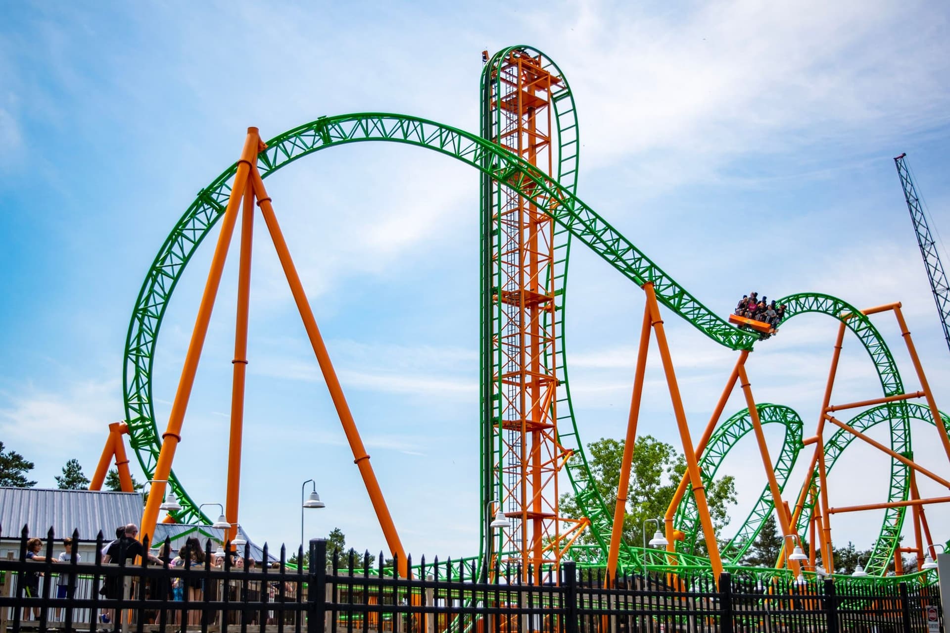 Thrilling rides at Six Flags Darien Lake, including exhilarating roller coasters, offering excitement for all ages.